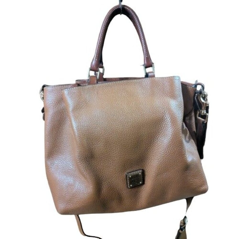 DOONEY & BOURKE City Barlow Large Brown Pebbled Leather Satchel Tote w/flaws
